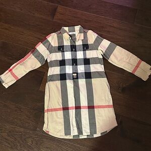 Burberry Plaid Shirt / Tunic Dress Cotton sz 10